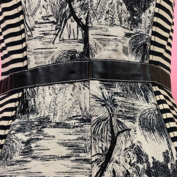Tracy Reese French toile stripe floral white cream belted sheath-dress 1… - Picture 5 of 9